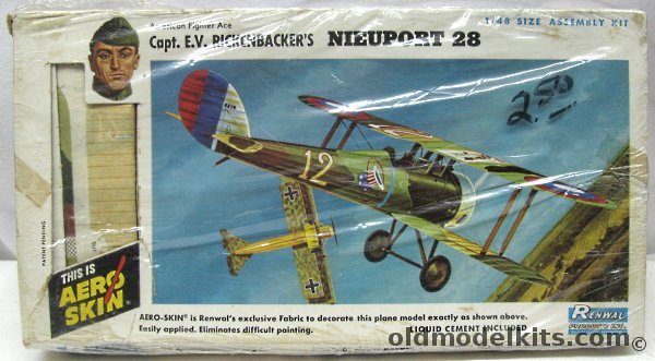 Renwal 1/48 Capt. E.V. Rickenbacker's Nieuport 28 Aero Skin, 280-149 plastic model kit